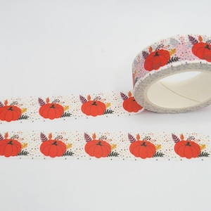 Pumpkin Washi Tape: Autumn Foliage, Thanksgiving Planner Tape