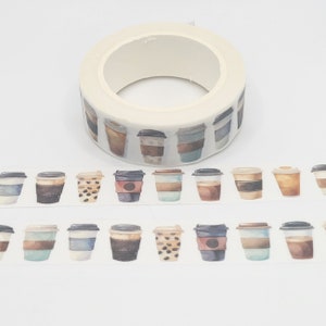 Coffee To Go Cups Washi Tape: Planner Scrapbook Masking Tape