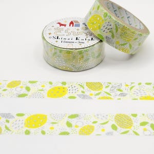 Shinzi Katoh Lemon Washi Tape / Citrus Washi / Kirapika Washi / Japanse Washi / Hologram Folie Washi / Pen Pal Gift / Fruit Washi Tape