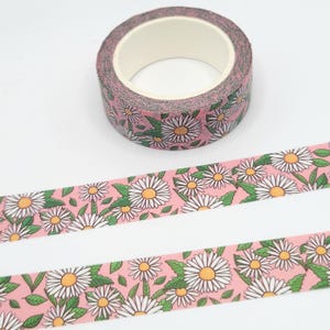 Fita Washi Retro Daisys / Washi Floral / Presente para Amigo por Correspondência / Washi Flower Power / Enfeite de Correspondência / Planejador ou BUJO / Lavagem de Flores Fofas