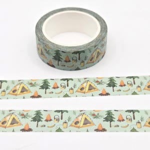 Camping Washi Tape / Forest Washi Tape / Summer Camp Washi / BUJO or Planner / Summer Washi Tape / Woods Washi / Scouting Washi Tape