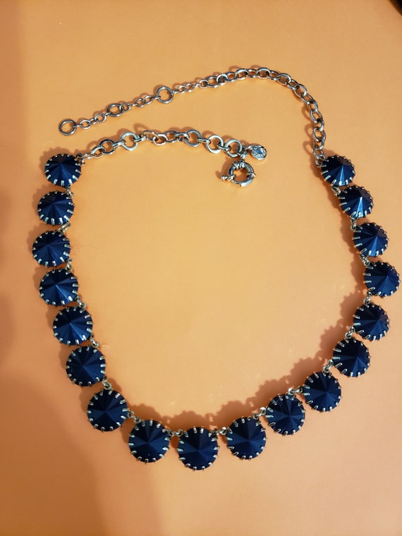 Signed J CREW, Beautiful Black Crystal Necklace - image 1