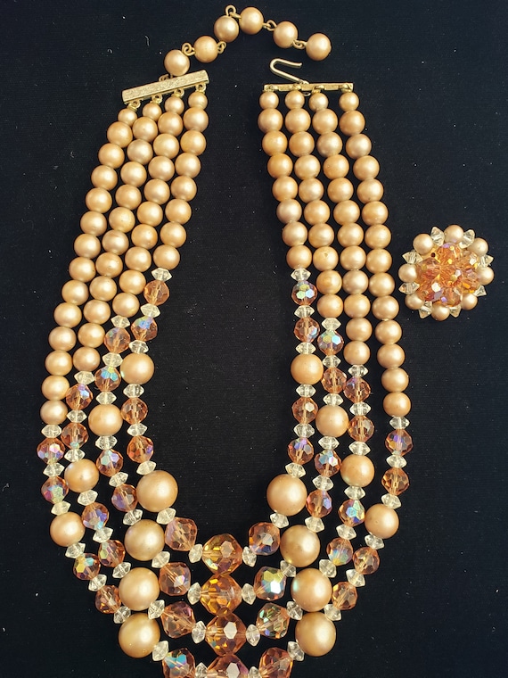 Goldish Necklace, Four Strand