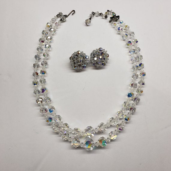 Aurora Borealis Crystal Necklace and Earring set - image 5
