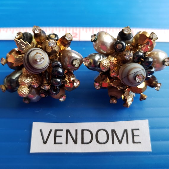 Signed Vendome Black Gold Vintage Jewelry