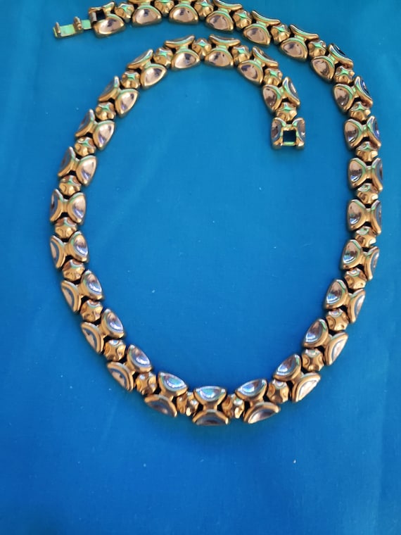 Vintage Gold Tone Metal Link Necklace