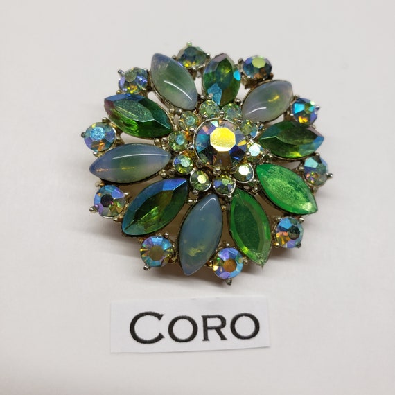 Reserved Signed Coro Green brooch