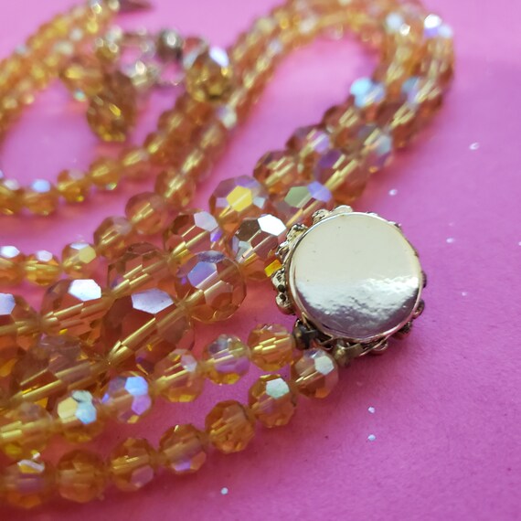 Gold Crystal Bead Necklace Set Gem