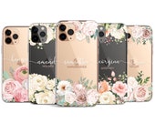 Personalised Phone Case Clear Floral Flowers Cute Soft Gel Cover for Samsung Galaxy Huawei Apple iPhone 12 11 6 7 8 X XS Max XR Pro Plus
