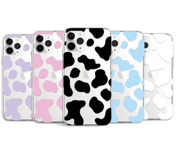 Cow Print Soft Clear Iphone Case For Iphone 13 12 12 Pro Etsy