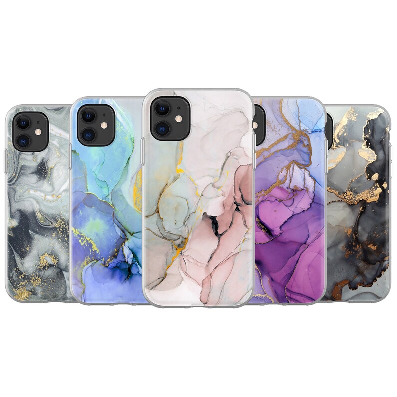 Marble Phone Case Pink Purple Blue Grey Cover for Samsung & | Etsy