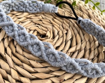 Fascia per capelli annodata in macramè stile boho, taglia unica / Disponibile in vari colori