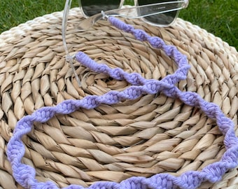 Eco-ketting lila glazen: gedraaid koord van gerecycled katoen