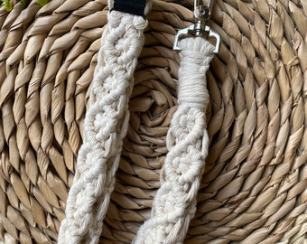 Lanière en macramé à gros nœuds | Porte-badge d'identité avec séparation
