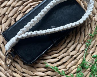 Handgefertigte Handyschlaufe aus recycelter Baumwolle für Handgelenksumfang