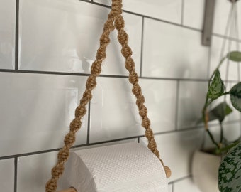 Handmade Jute Toilet Paper Holder: Coastal Bathroom Decor