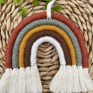Earthy Macrame Rainbow | Rainbow Wall Hanging | Neutral Nursery Decor