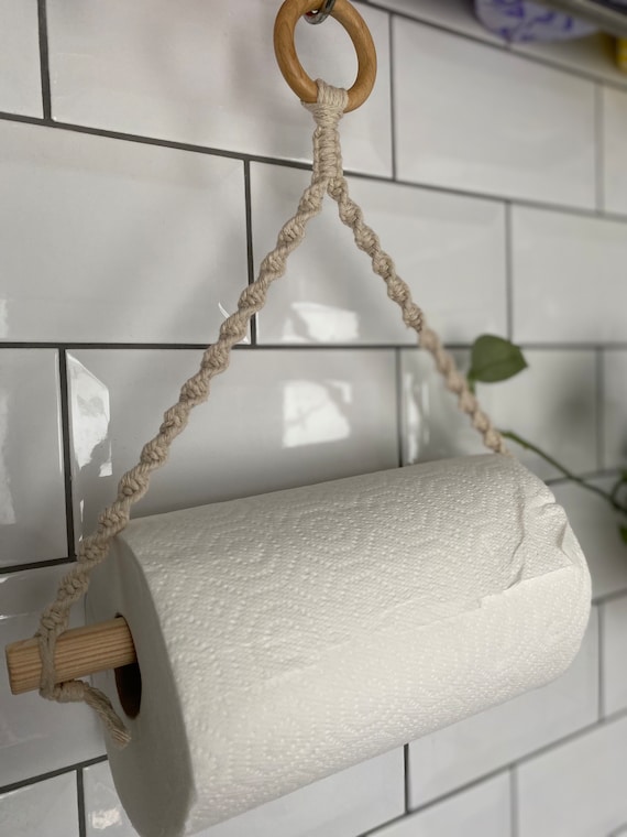 Porte-serviettes en papier naturel, porte-essuie-tout en bois