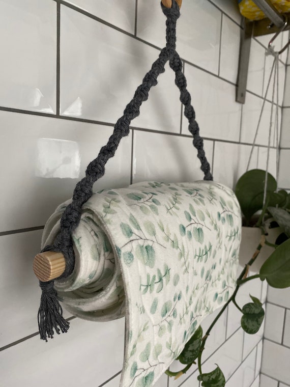 Grey Kitchen Paper Towel Holder Kitchen Roll Holder Wooden Boho