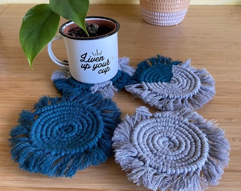 Macrame Coasters Set: Boho Table Decor, Eco-Friendly Gift