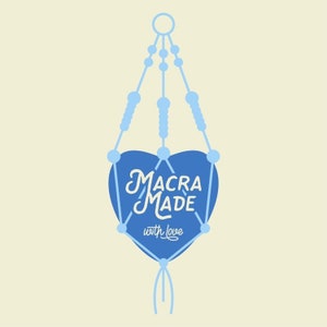 Logo image for Macra-Made With Love, featuring a blue heart against a yellow background.