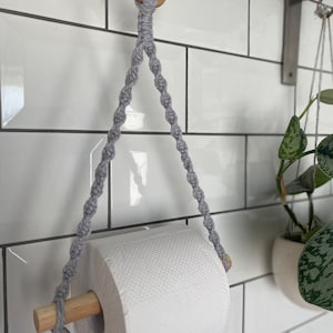 Grey Toilet Paper Holder | Handmade Bathroom Decor