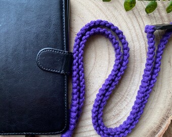 Paars macramé-telefoonkoord: universele handsfree ketting