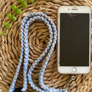 Pastel Macrame Phone Lanyard: Hands-Free Phone Tether