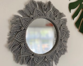 Handmade Mandala Mirror: Boho Rustic Wall Decor