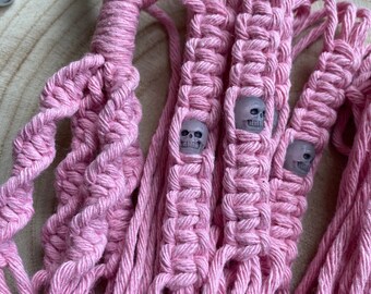 Pink Skull Plant Hanger | Hanging Skull Planter | Pastel Goth | Spooky Decor