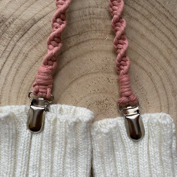 Blush pink mitten clips, mitten savers, glove clips for adults, adult mitten clips, mittens on string, vegan gift for her, useful gift ideas