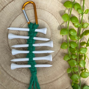 Support pour tee de golf vert : accessoire pour sac de golf en coton recyclé fait main