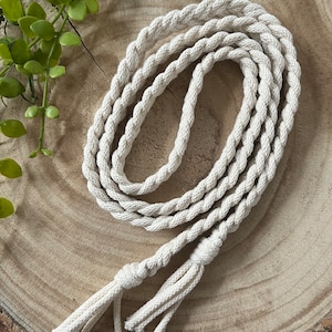 Handmade Macrame Tassel Belt: Natural Braided Cotton Waist Tie