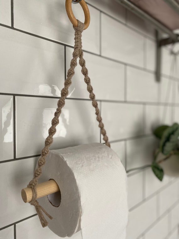 Portarrollos de papel higiénico Taupe, almacenamiento de rollos de papel  higiénico, accesorios de baño, decoración de baño boho, decoración de casa  de campo -  España