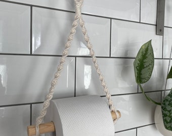 Natural toilet paper roll holder, toilet roll storage, bathroom accessories, farmhouse toilet paper holder, loo roll holder, bathroom decor