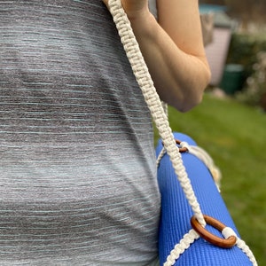Macrame Yoga Mat Strap: Recycled Cotton, Vegan Gift