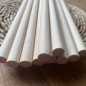 Handgeschnittene Kiefernholz Dowels: Makramee Bastelbedarf