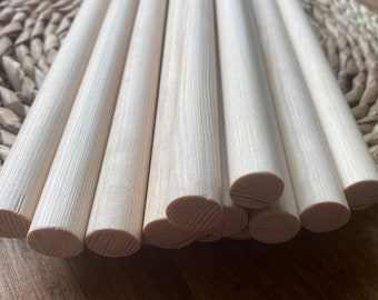 Hand Cut Pine Wood Dowels: Macrame Craft Supplies