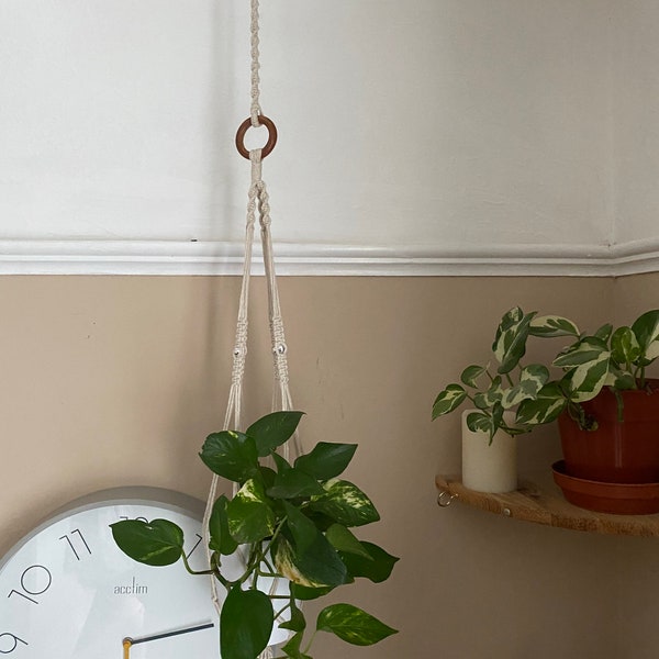 Natural macrame plant hanger extender hook, long plant holder, houseplant accessories, hanging planter extension, hygge home decor