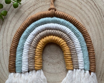 Neutral Macrame Rainbow, Boho Nursery Decor, Baby Shower Gift