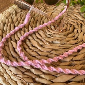 Pink Glasses Chain: Twisted Recycled Cotton Sunglasses Strap