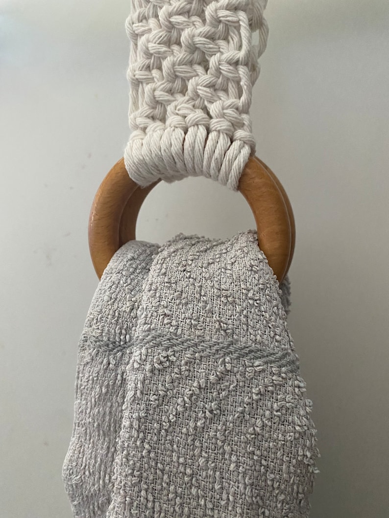 Macrame Kitchen Towel Holder Kitchen Farmhouse Accessories Etsy