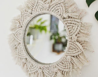 Macramé Mandala Wall Hanging Round Mirror Wall Decor
