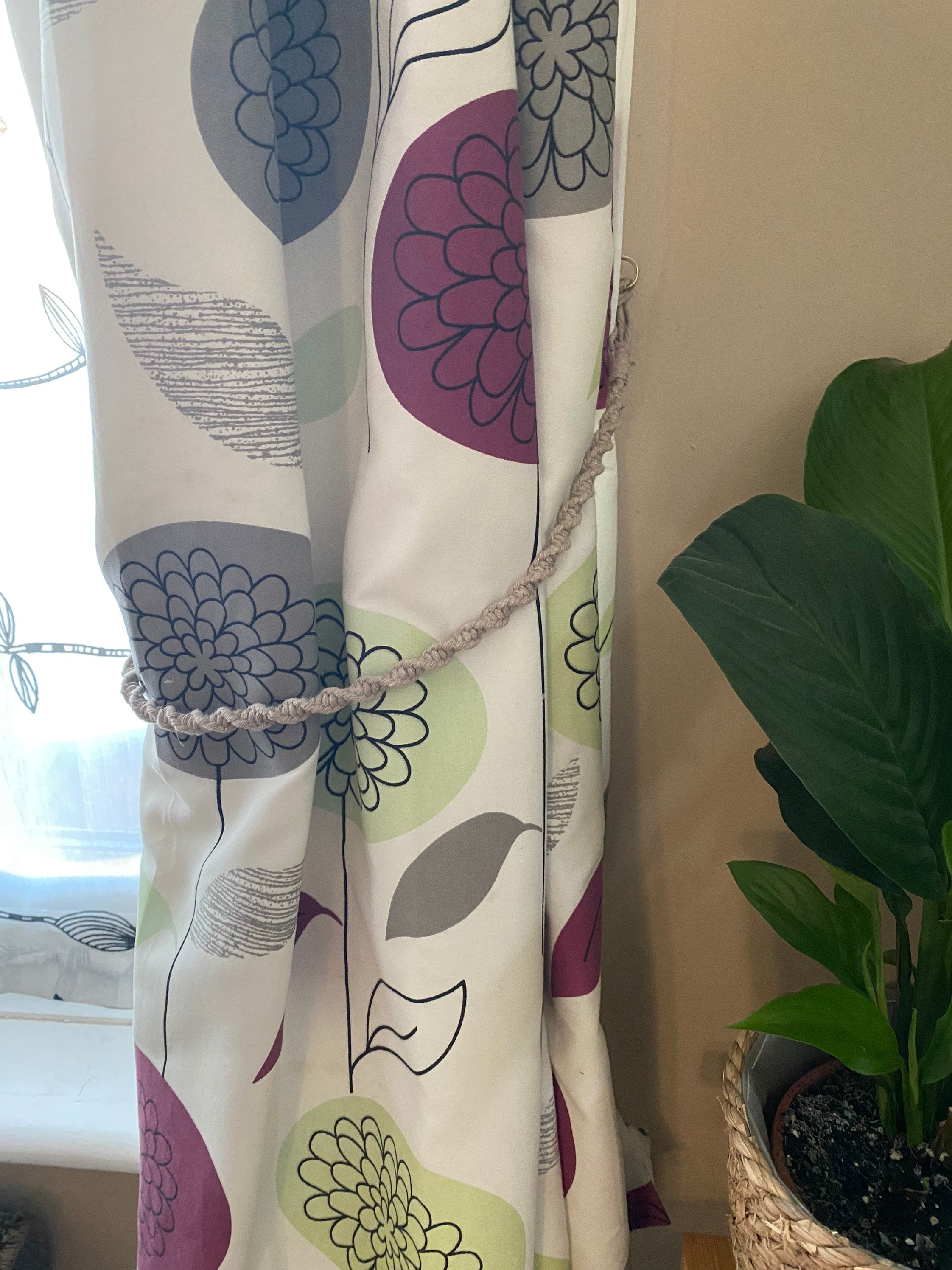 Fermatenda per tende in tessuto a mano, 2, per tende intrecciate, stile boho, decorazione perfetta per la camera da letto e il soggiorno