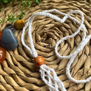 White Crystal Holder | Crystal Pouch | Crystal Cage | Gemstone Holder | Crystal Net |Crystal Cage Necklace