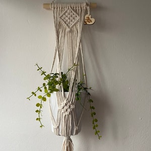 Macrame Plant Hanger: Natural Cotton Cord, Wall Hanging Decor