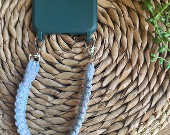 Chunky Pastel Phone Strap: Recycled Cotton Wristlet Charm
