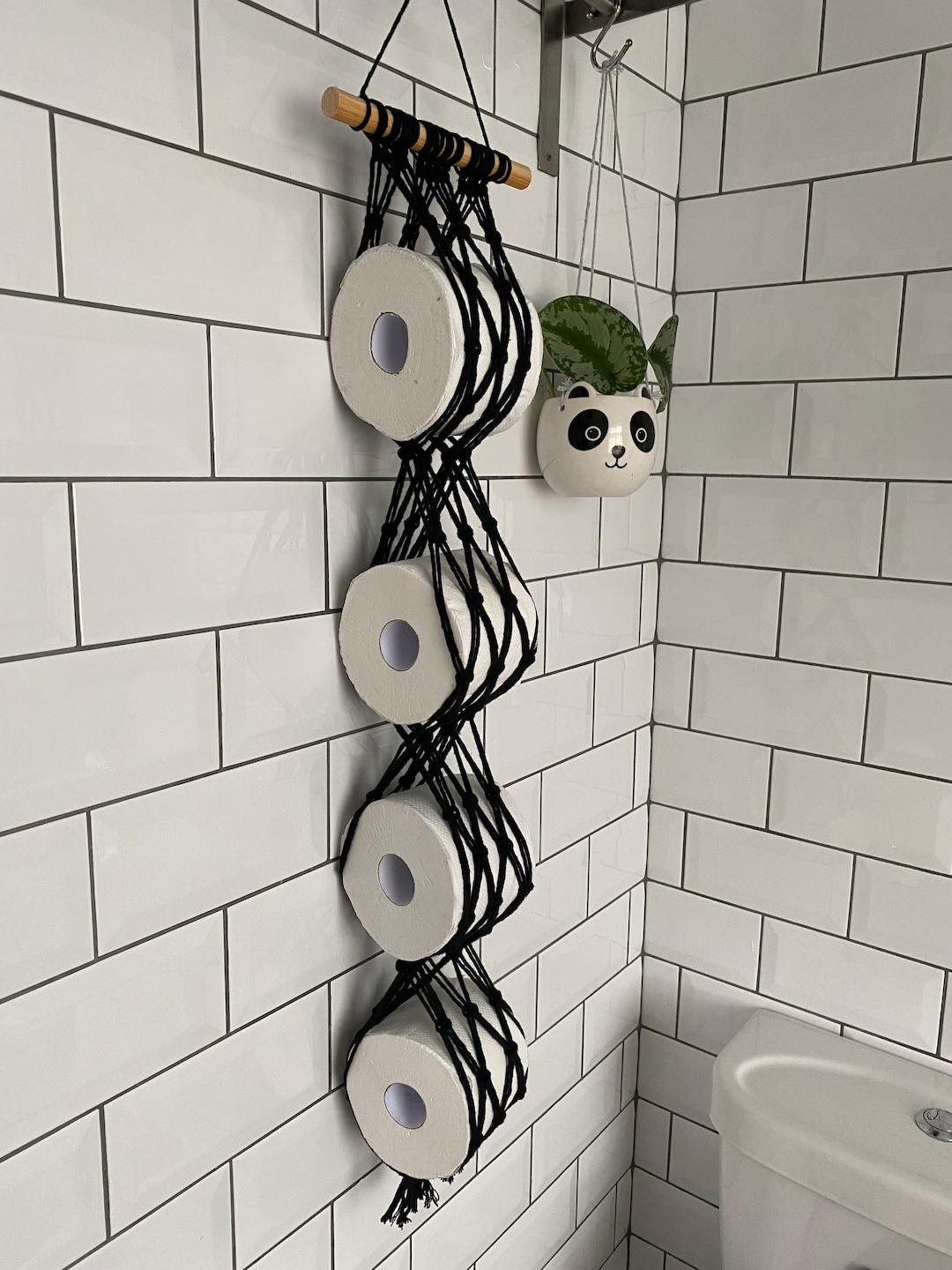 Black Toilet Roll Holder Storage, Toilet Paper Holder Storage, Bathroom