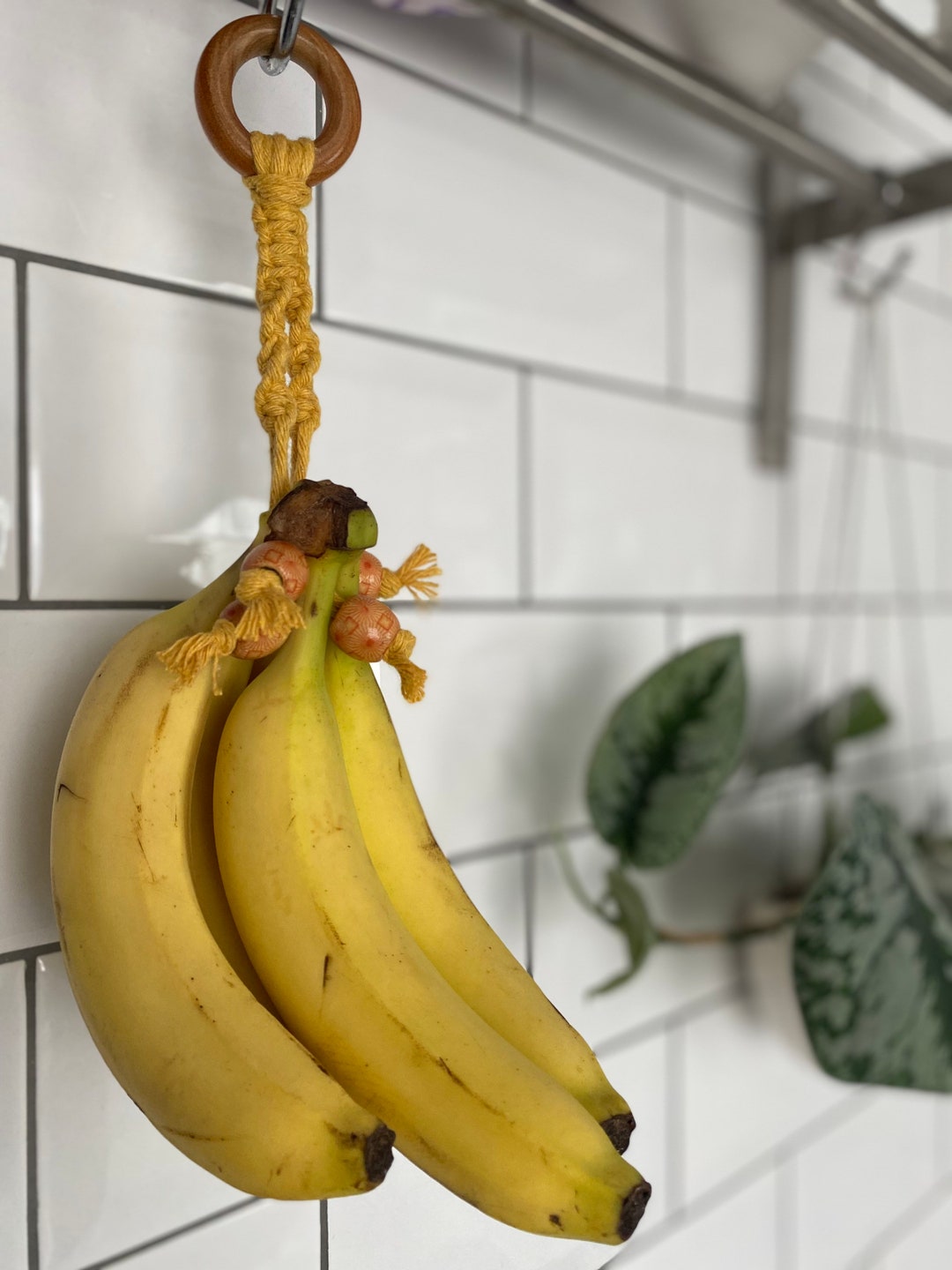 Yellow Banana Hanger, Banana Hammock, Kitchen Storage, Fruit Holder
