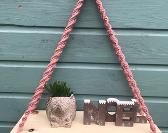Wall Hanging Macramé Decorative Rope Shelf For Plants or Crystals